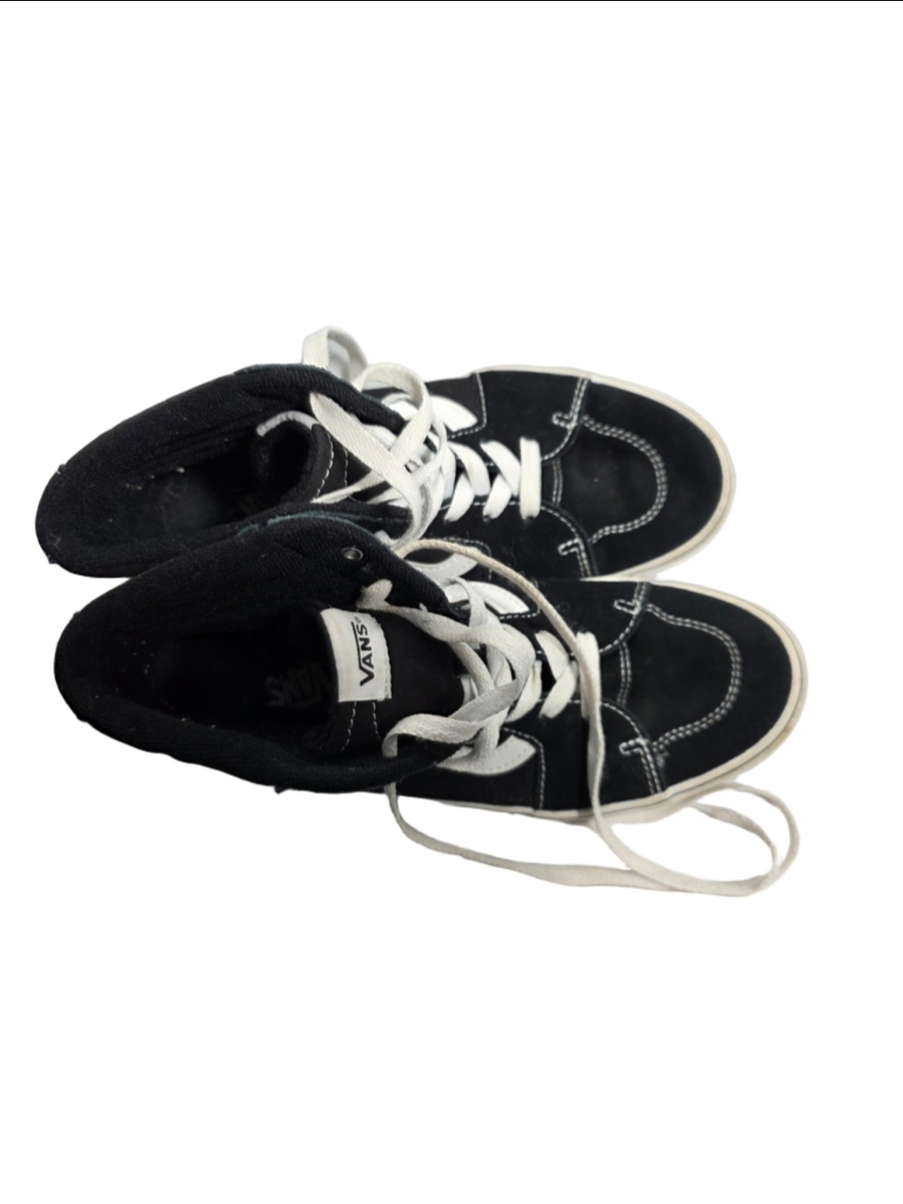 Boys Vans High-Top Sneakers Black and White Size youth 6 y2k 90's trendy rare